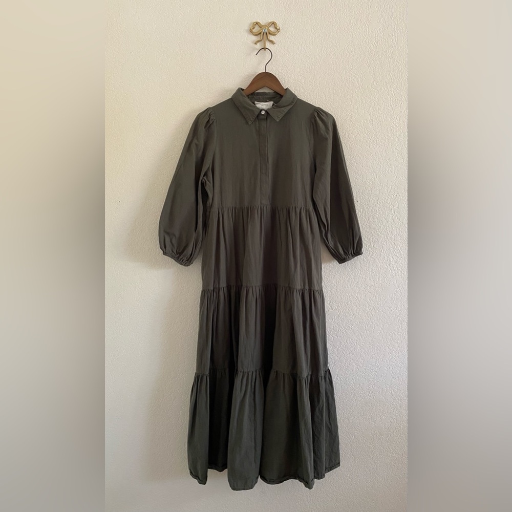 Tuckernuck Pomander Place Sedona Sage Mabel Maxi Dress Tiered Size S